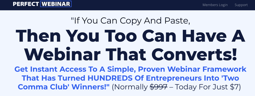 Perfect webinar secrets page