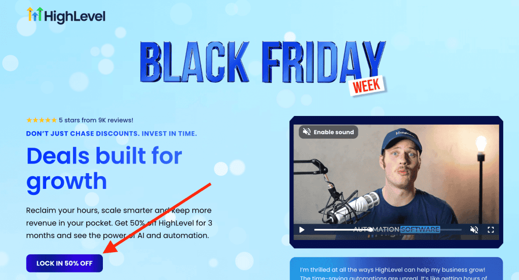HighLevel Black Friday page