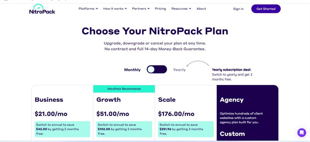 NitroPack Pricing