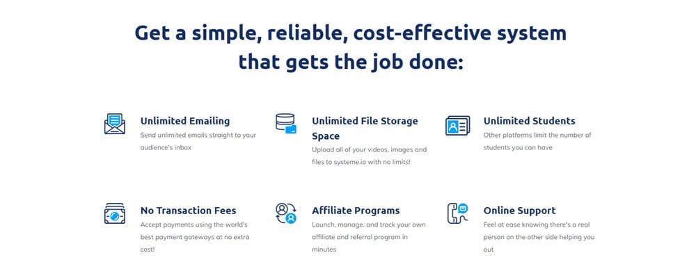 Systeme.io Features Systeme.io Features