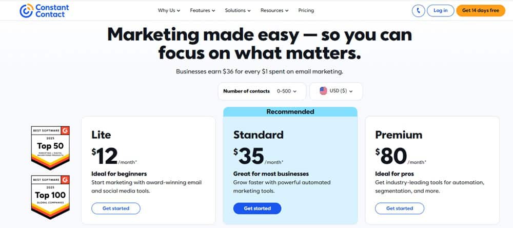 Constant Contact Pricing