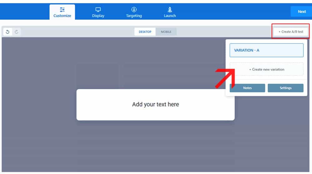ConvertBox Create AB Test ConvertBox Create AB Test