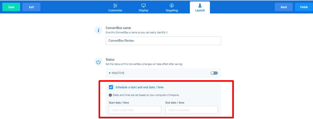 ConvertBox Launch Scheduling ConvertBox Launch Scheduling