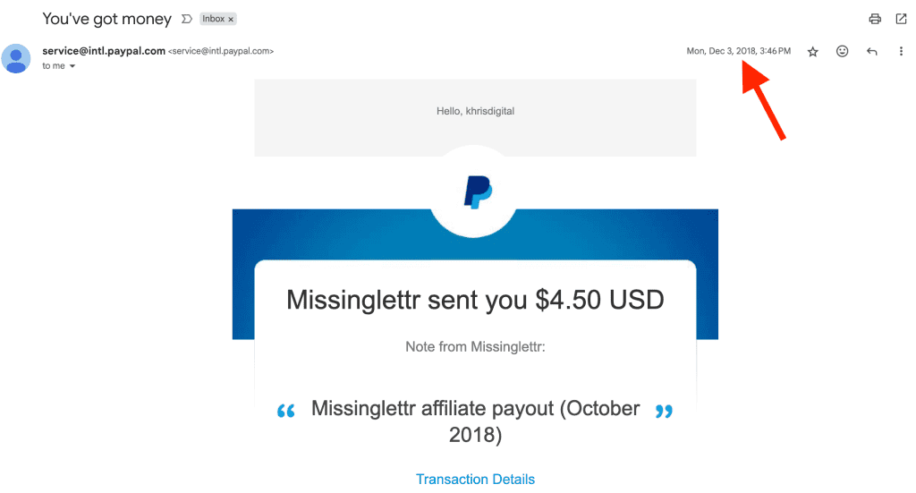 First ever affiliate commission Khris