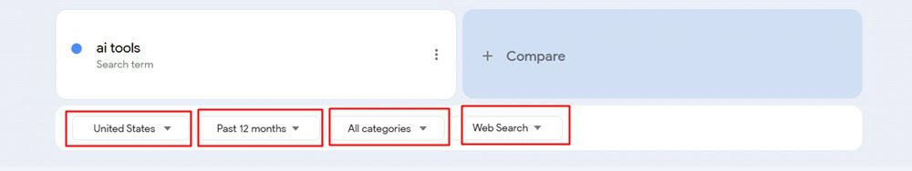 Google Trends Filters