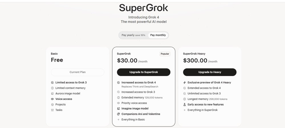 Grok AI Pricing Plans