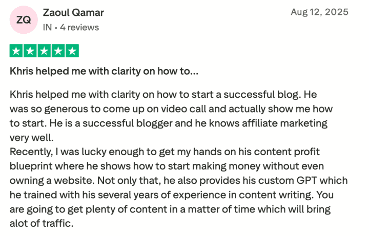 KhrisDigital TrustPilot reviews 2
