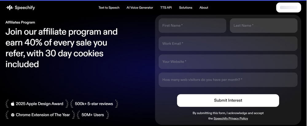 Speechify Affiliate Program