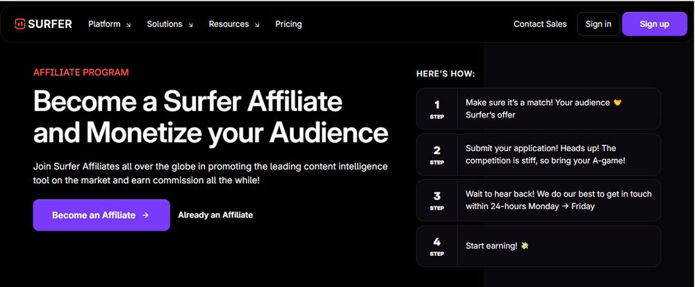 Surfer SEO Affiliate Program