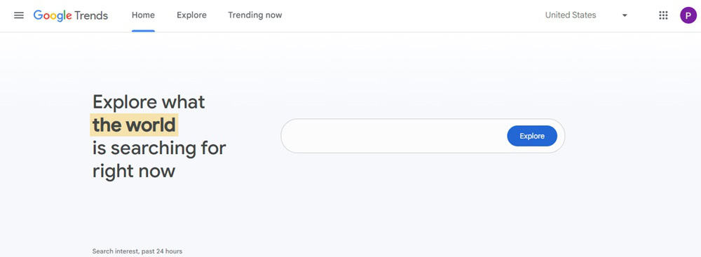 Google Trends Homepage