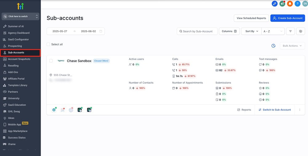 Loading GHL Snapshots into Sub accounts