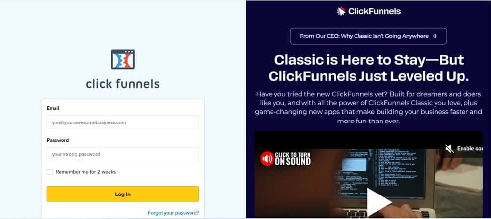 ClickFunnels Classic Login