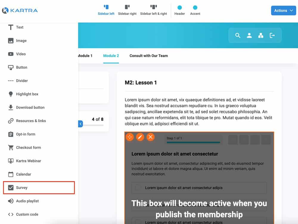 Adding Surveys in Kartra