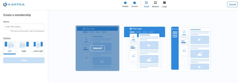 Create memberships on Kartra