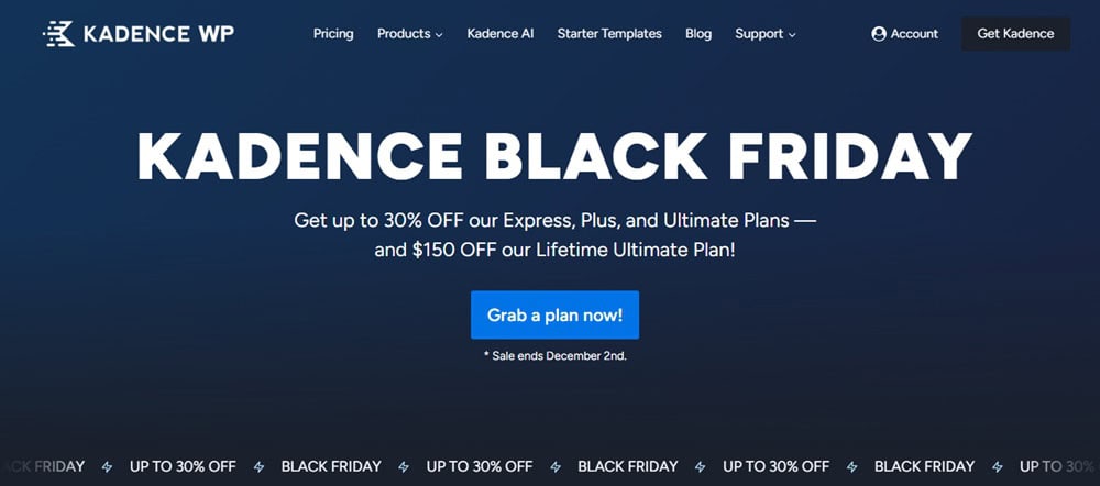 KadenceWP Black Friday Homepage KadenceWP Black Friday Homepage
