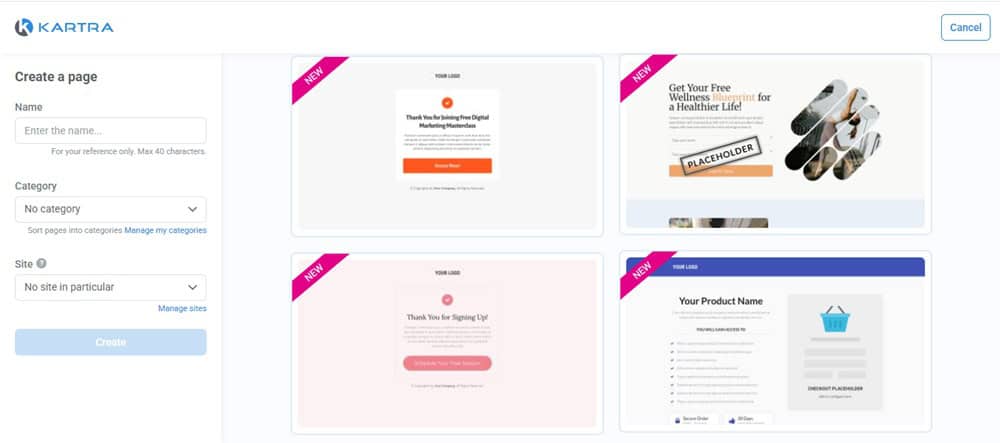 Kartra Template Library