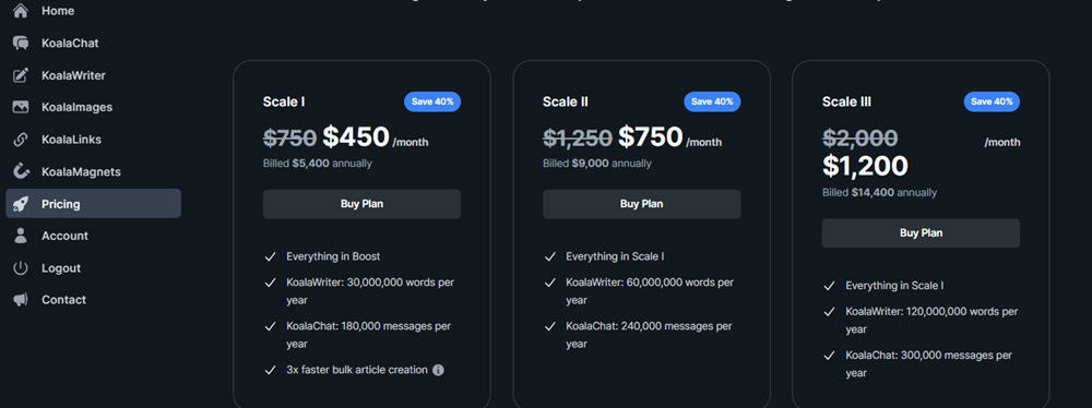 KoalaWriter 2025 Black Friday Deal for Scale Plans