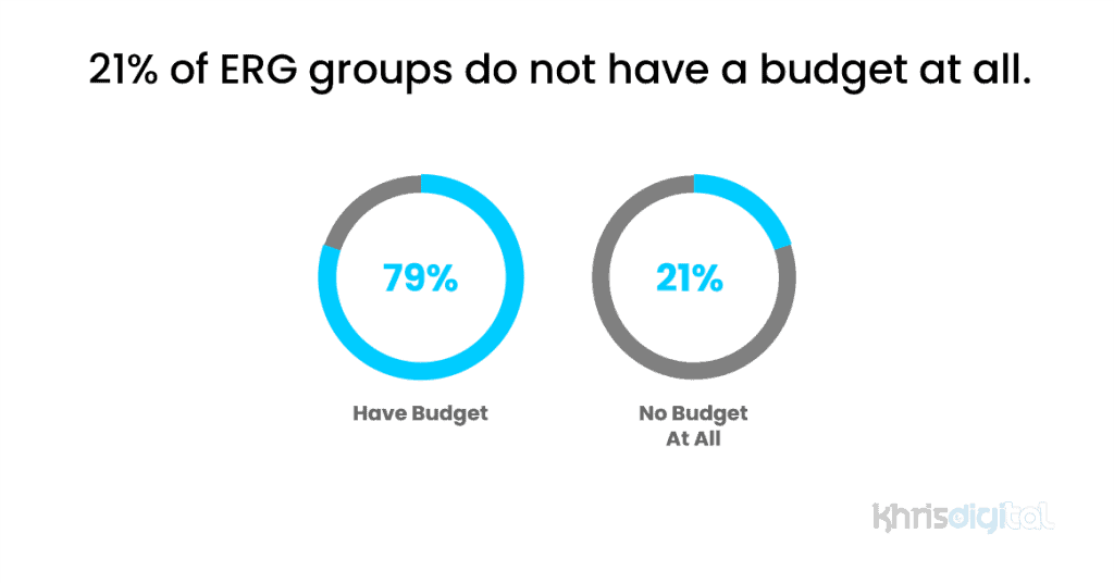 21% of ERG groups do not have a budget at all.