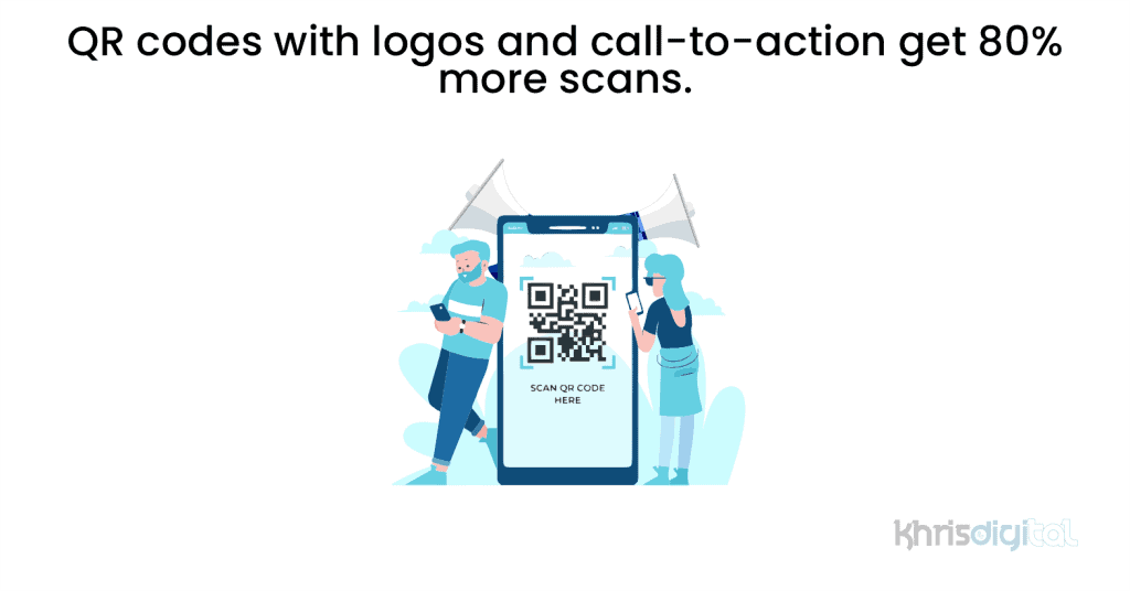 QR codes with logos and call-to-action get 80% more scans. QR codes with logos and call-to-action get 80% more scans.